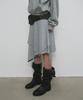 Saendeulig Unbalanced String Midi Skirt_Melange Gray