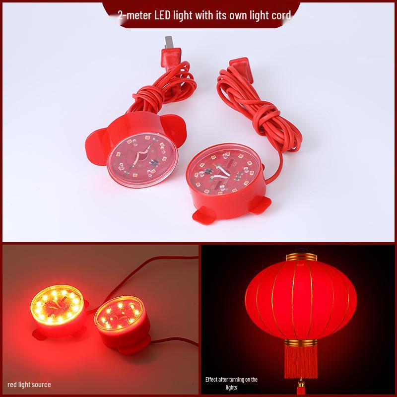 Spring Festival Solar-Powered LED Rotating Red Flocked Lantern with Remote Control.