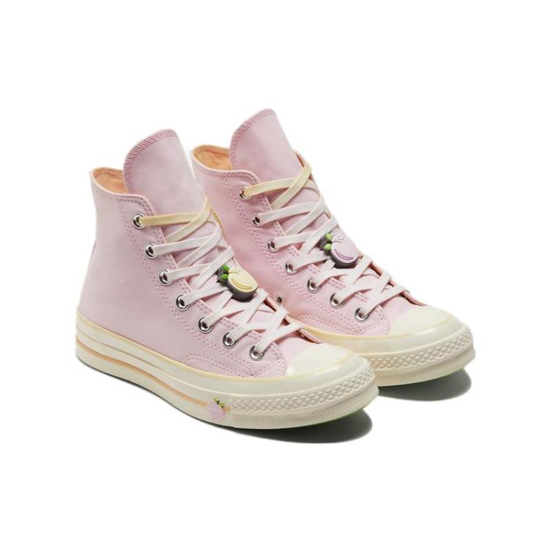 Converse 1970s Chuck Taylor All Star Peach High Top Canvas Shoes Unisex Pink