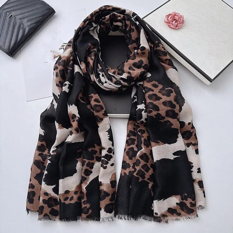 

Women s Sexy Leopard Print Scarf Soft Viscose Blend Casual Wrap Vintage Style Warm Breathable Machine Washable for Everyday Use