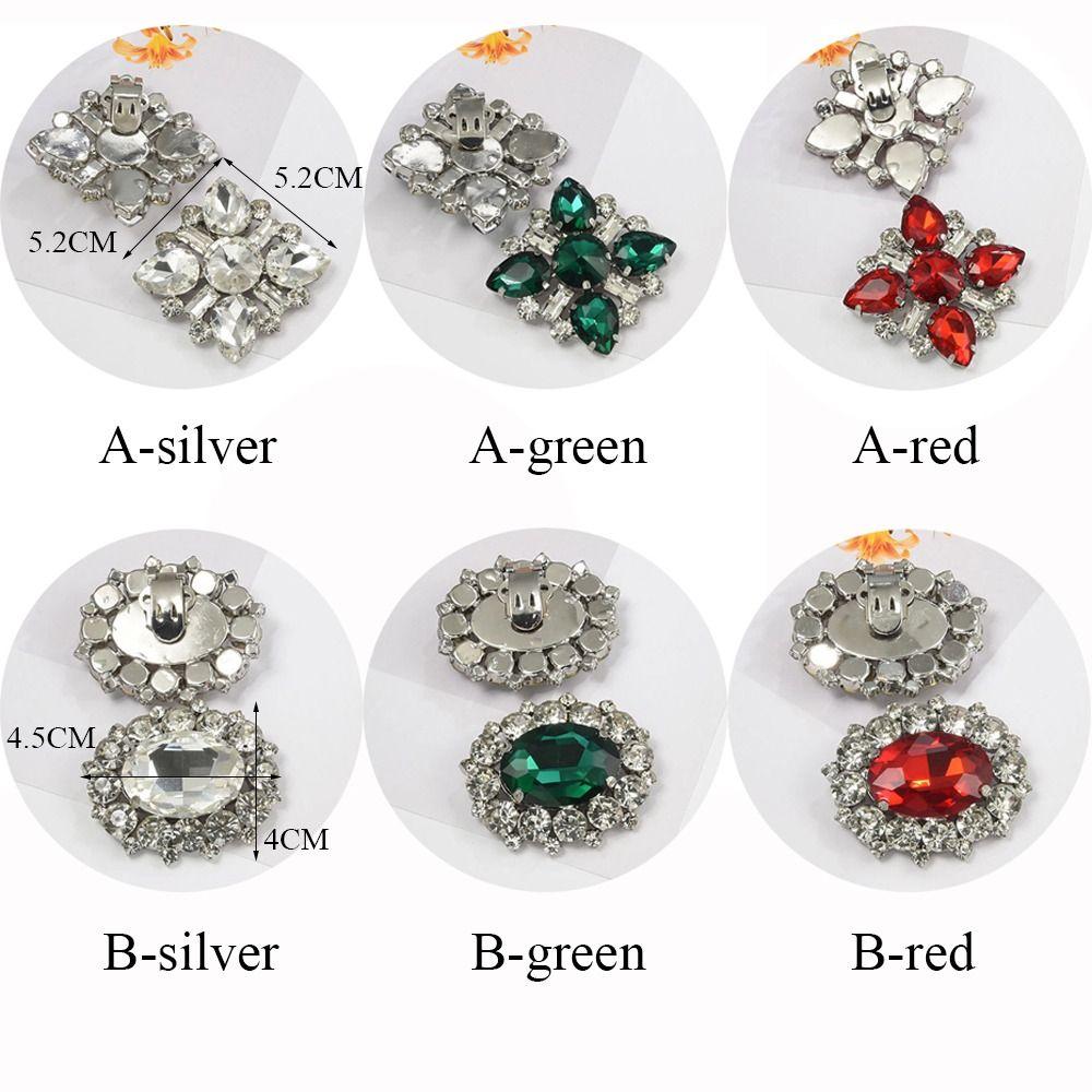 Fashion Shiny Metal Shoe Clips Rhinestones Crystal Charm Buckle Removable Bride Shoes Decoration High Heel