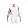 Adidas Loose Comfortable Breathable Round Neck Basketball Vest Men Tops White JN4724