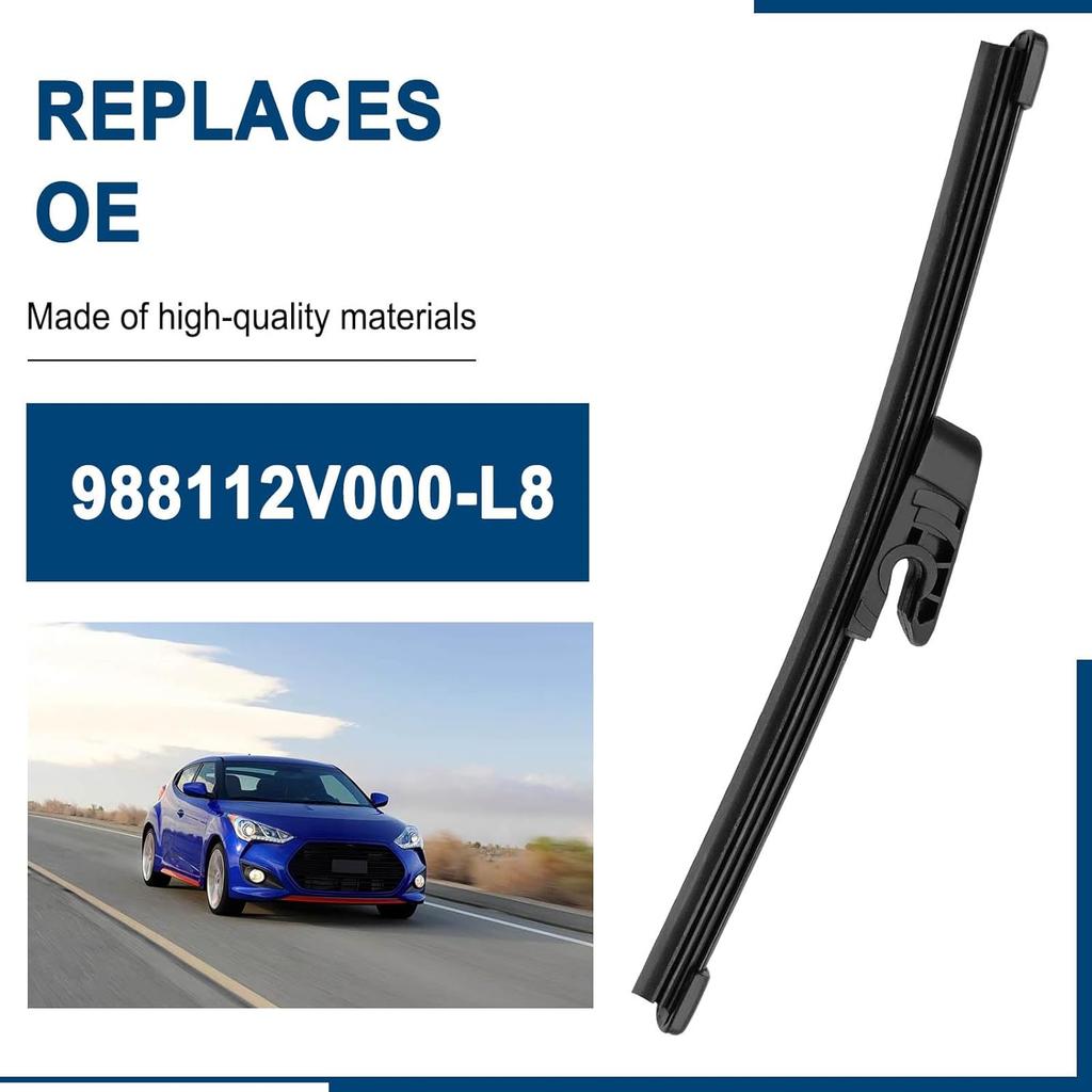 Rear Windshield Wiper Blade Compatible with Hyundai Veloster 2012-2016 Replace OE Number 988112V000-L8 (1 pcs)