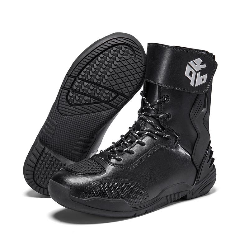 Comfortable, Wear-Resistant Motorcycle Riding Boots with Track-Level Protection