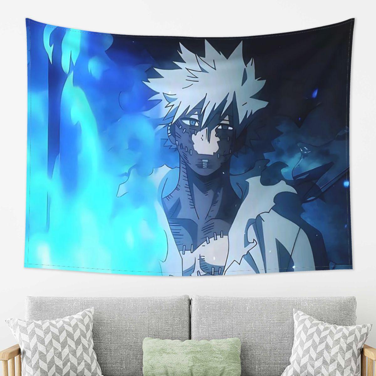 

My Hero Academia Dabi Anime Manga MHA Blueflame Tapestry Wall Hanging Aesthetic Home Decoration Tapestries for Dorm Room 74x94cm(29x37in)