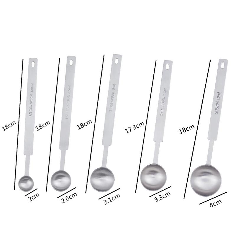 1/4Pcs Coffee Scoops Long Handle 304 Stainless Steel Tablespoon Stackable Kitchen Measuring Spoon Fits Coffee Container
