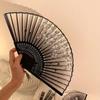 Bamboo Wood Dance Fan Chinese Style Ancient Fan Elegant Folding Fan  Home Decor
