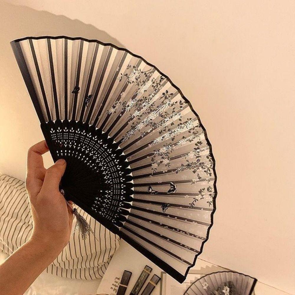 Bamboo Wood Dance Fan Chinese Style Ancient Fan Elegant Folding Fan  Home Decor