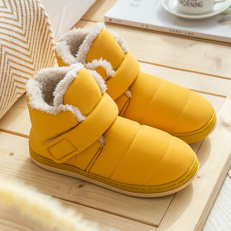 High-top cotton slippers women's winter new outer wear bag heel non-slip warm plush cotton shoes men's winter