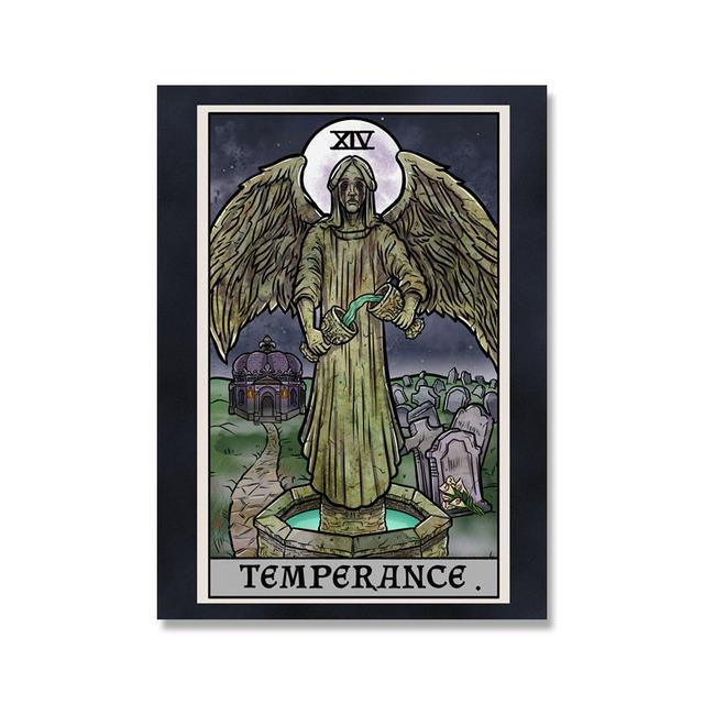 Nordic Abstrakte Die Gerechtigkeit Angst Tarot Wand Bilder Leinwand Malerei Urteil Sonne Teufel Poster Drucke Wohnzimmer Wohnkultur