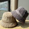 New Hat Women's Winter Warm Lamb Wool Fisherman Hat Showing Face Small Retro Japanese Style Niche Plush Velvet Basin Hat Trend