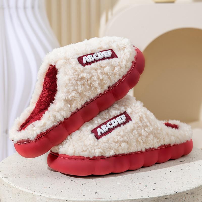 

Cotton slippers women s home use in winter indoor non-slip spring and autumn home warmth plush couple winter men 44/45 [Suitable for usual 43/44]