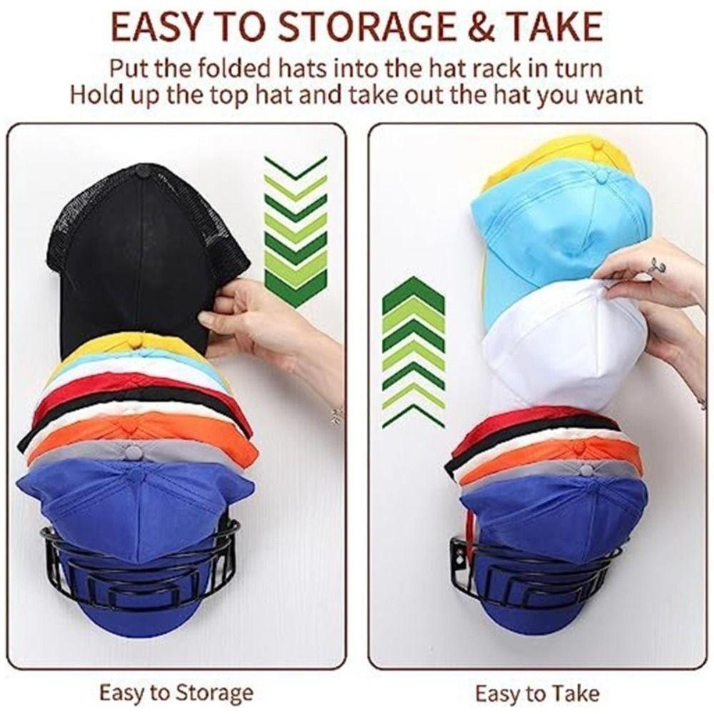 Strong Holder Baseball Cap Organizer Black Wall Hanging Cap Holder Hat Rack Closet Organization