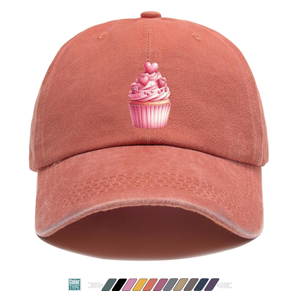 pc RoUnisextic Sweet Cupcake Print Trucker Hat Comfortable Breathable Fashionable Beautiful Cartoon Game Black Classic Papa Hat Mo