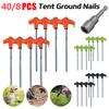 8/24Pcs Camping Pegs Drill In with Hex Socket Stakes Ground Anchors Camping Stakes Tent Ground Nail Screw In Camping Tent Pegs