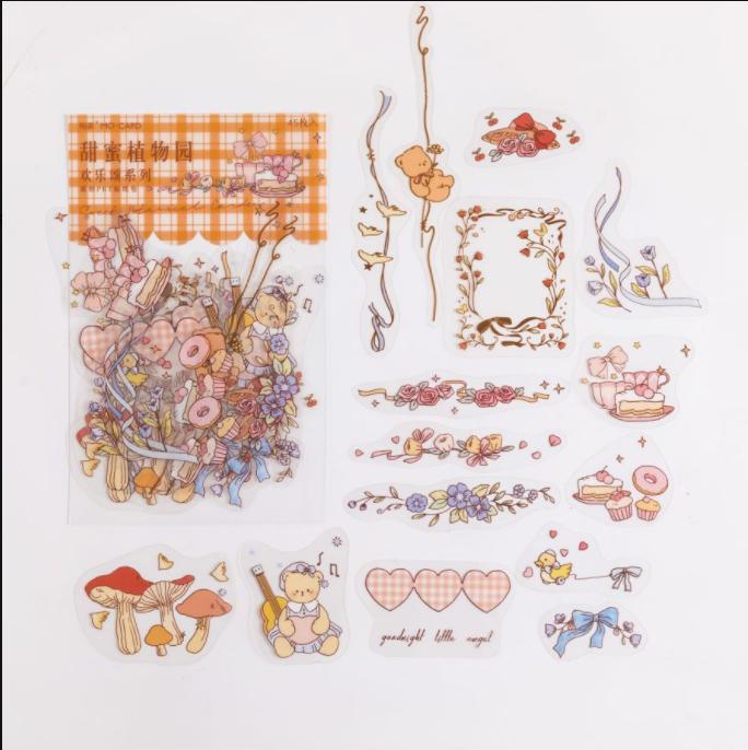 45pcs/lot Kawaii Stationery Stickers Ode to Joy Showa Diary Planner Decorative Mobile Stickers Scrapbooking DIY Craft Sticker
