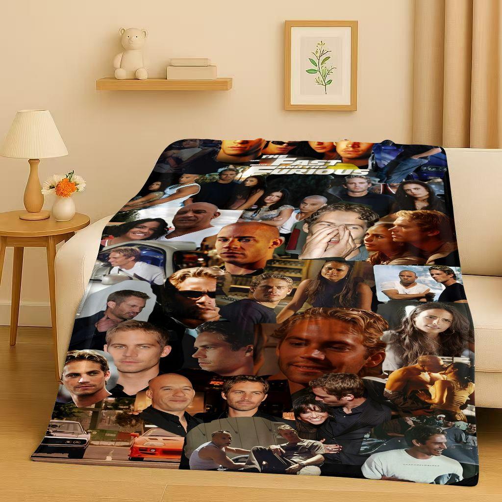 3D Szybcy i Wściekli Vin Diesel Samochód Wyścigowy Koc Flanelowy, Niezwykle Miękki Ciepły Pluszowy Koc na Domową Sypialnię Łóżko Kanapę Pokrowiec Piknik Dzieci