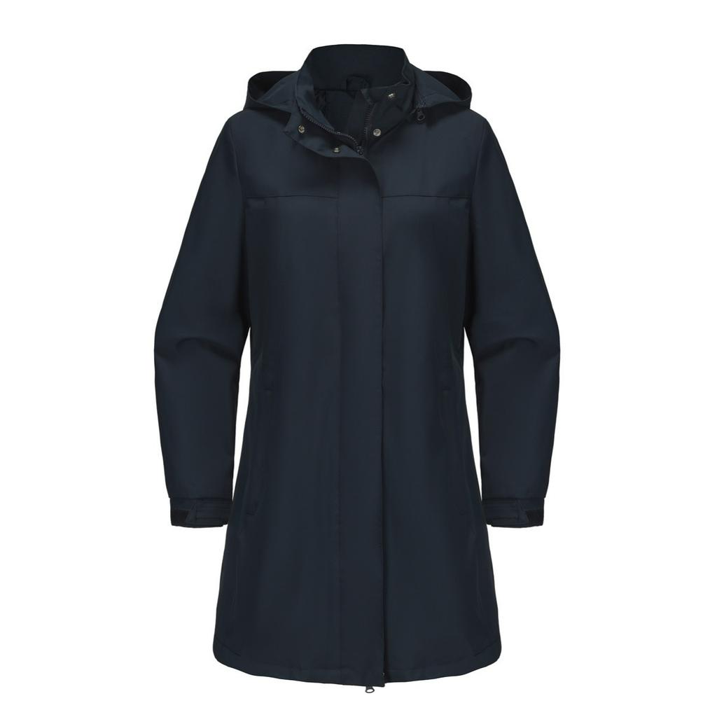 Spring and Autumn Detachable Hat Water Repellent Windbreaker Women's Solid Color Long-sleeved Thin Jacket Casual Women's Clothing