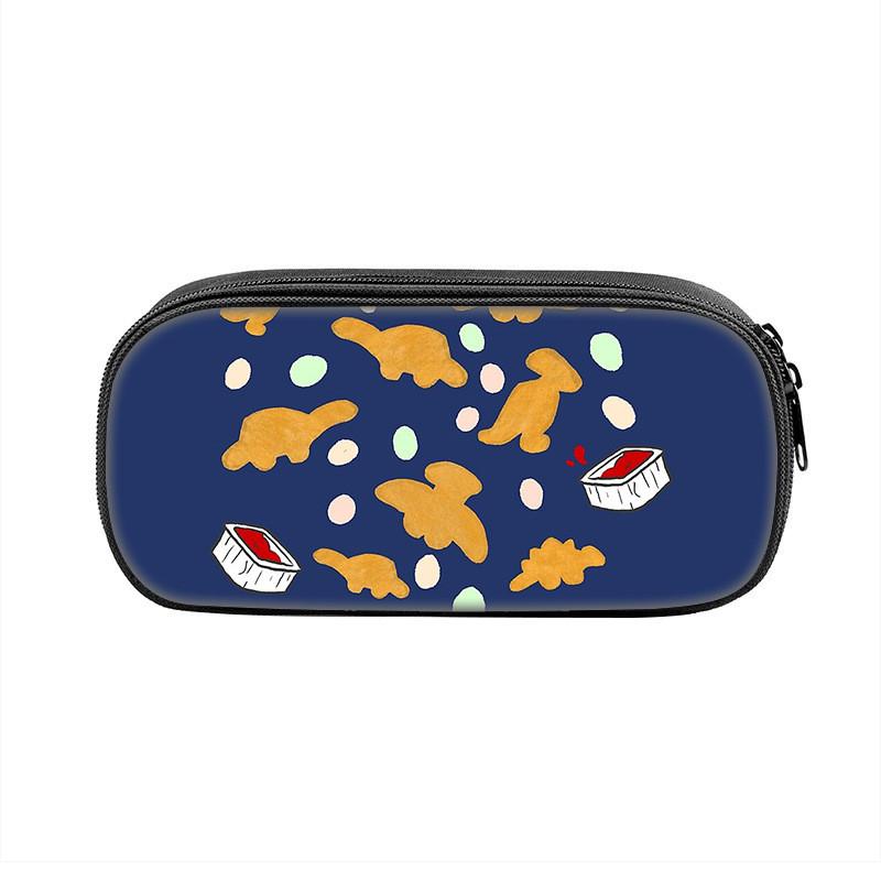 Dinosaur Chicken Nugget Storage Pouch With Durable Nylon For Kids And School Use