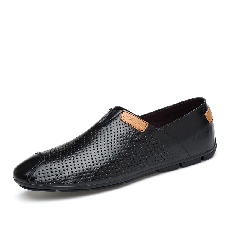 Fashion Genuine Leather Shoes for Men Fashion Designer Loafers Handmade Moccasins Outdoor Male Driving Footwear New Travel Slip On Flats