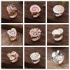 Enamel geometric flower elastic ring, women's fashion high-end rose alloy ring