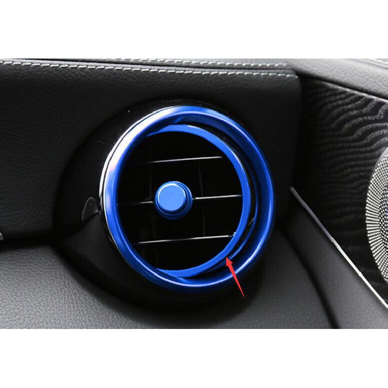 For Mercedes-Benz GLC 16-21 Aluminum Blue Console Air Outlet Vent Ring Decor 7X