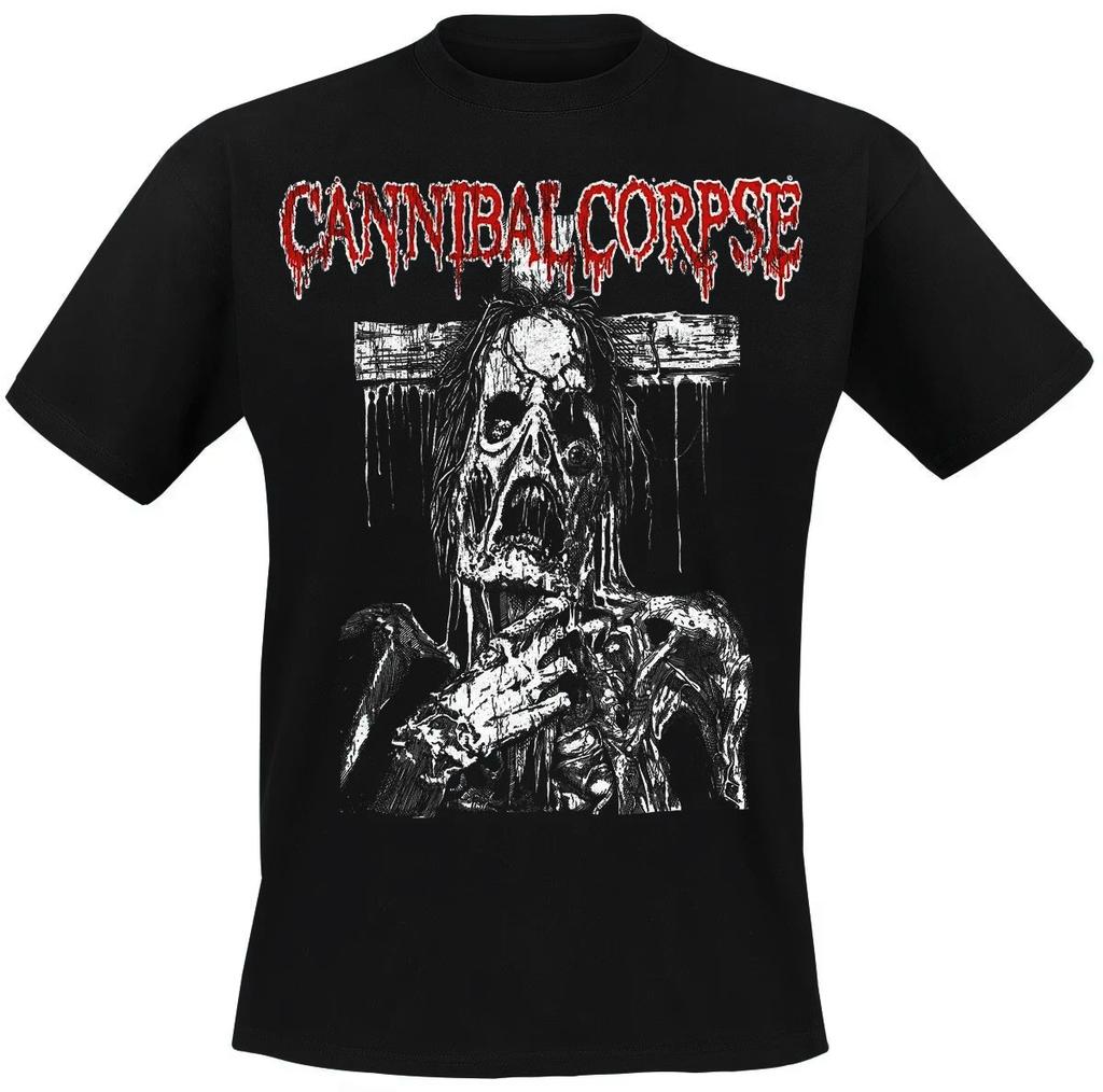 Summer Zombie Reissue Cannibal Corpse Men 100%Cotton T-Shirt Extreme Brutal and Bloody Death Metal Style Loose Short Sleeve  Y2K
