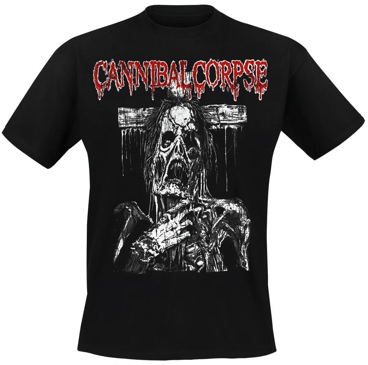 

Летняя футболка с переизданием Zombie Cannibal Corpse для мужчин, 100% хлопок, экстремальный брутальный и кровавый стиль дэт-метал, свободный крой, короткий рукав, Y2K 4XL