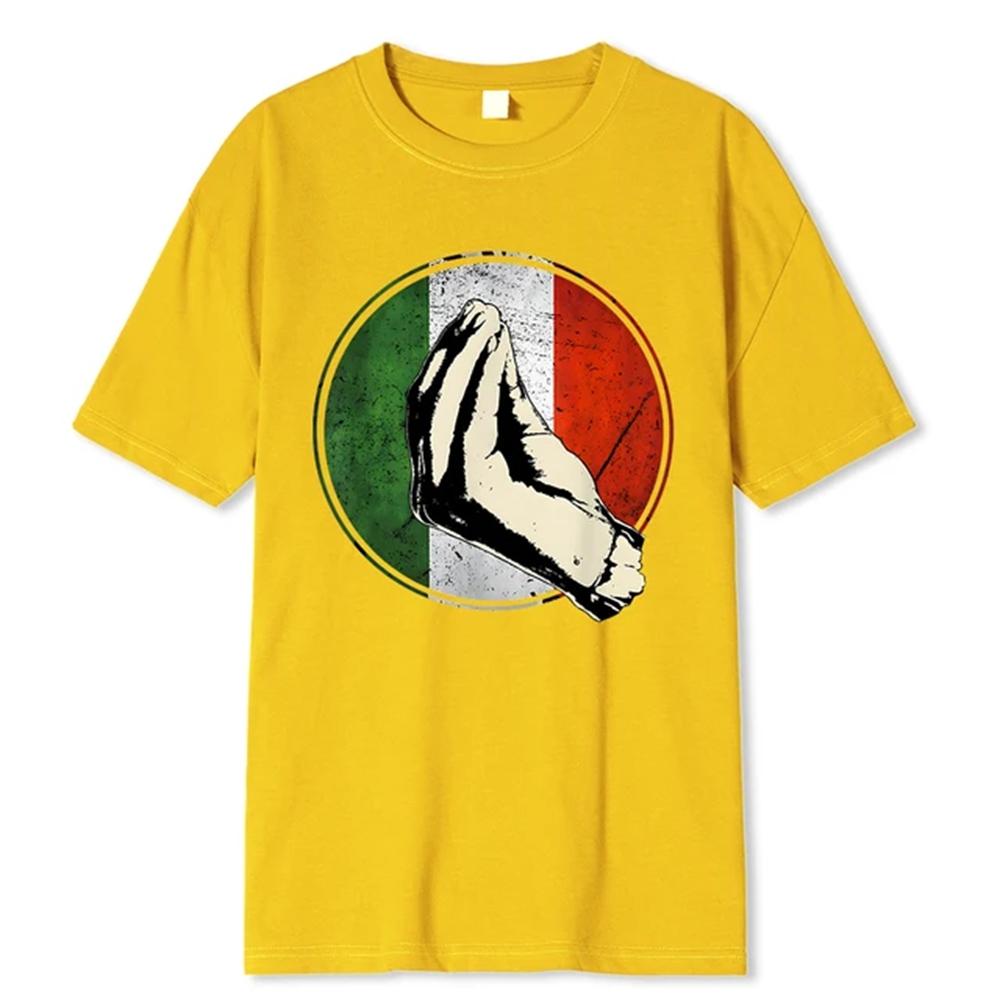 Italian Gift Shirt Funny Italy T-Shirt T Shirt Fitted Casual Cotton Men Tees Cool Summer Breathable Oversize Short Sleeves 72451