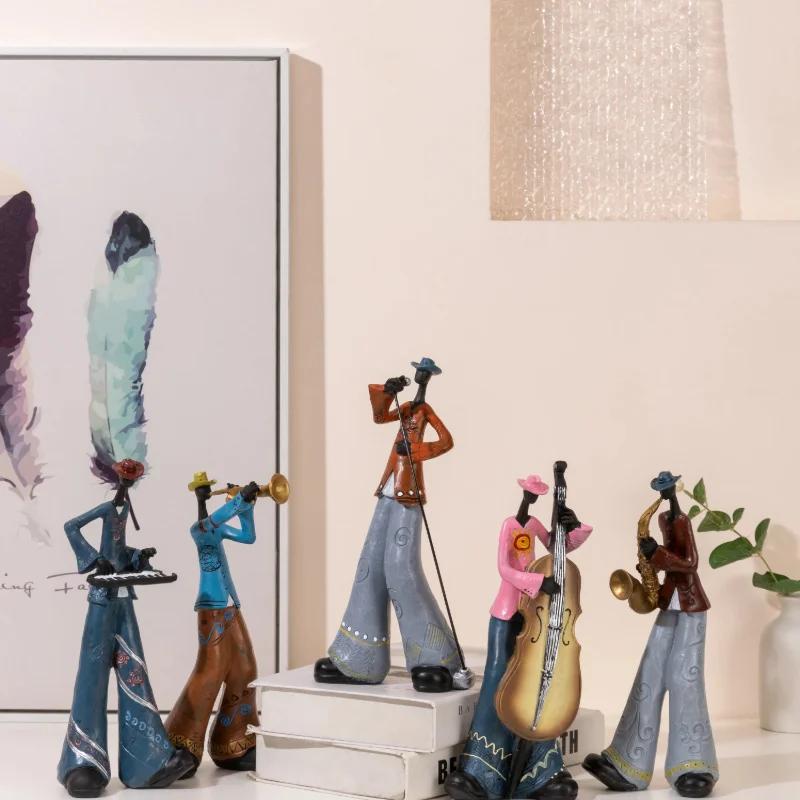 2026New Nordic Style Creative American Band Musical Instrument Model Statue Living Room Porch Study Decor Arts And Crafts Home