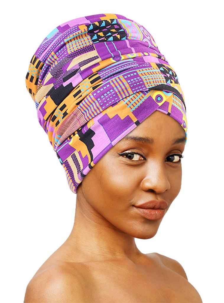 New Women African Print Turban Soft Headwraps Headband Long Hair Head Wrap Scarf Tie Head Scarf Bandanas Hair Accessories