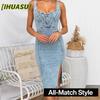 Fashion Summer Spring Solid Color Print Sleeveless U-Neck Casual Dresses