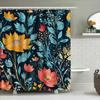 Modern Bathroom Decor: Eye-Catching Floral Shower Curtain Set In Blue, Yellow Red Perfect For Bathrooms, Bedrooms Or Living Room