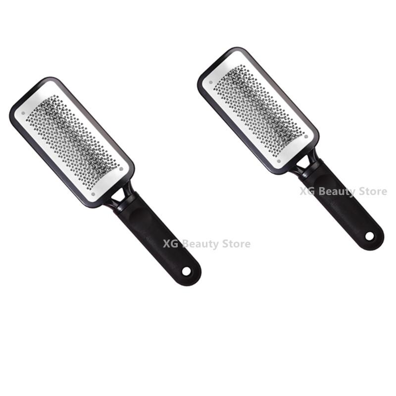 1/2 STÜCK Schwarze Doppelseitige Fußfeile Fersenreibe Für Die Füße Pediküre Raspel Entferner Metall Schrubben Maniküre Nagelwerkzeuge Professionell