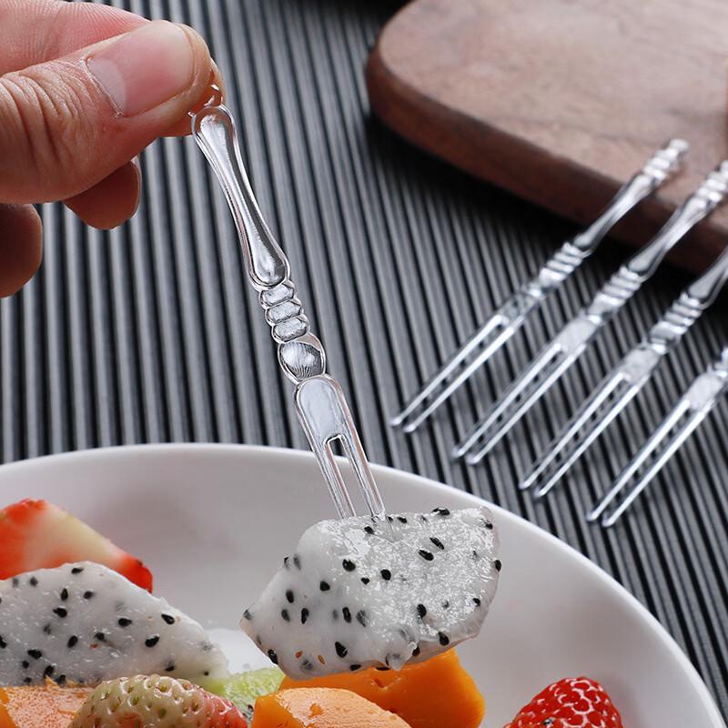 Yangg Disposable Transparent Plastic Fruit Forks