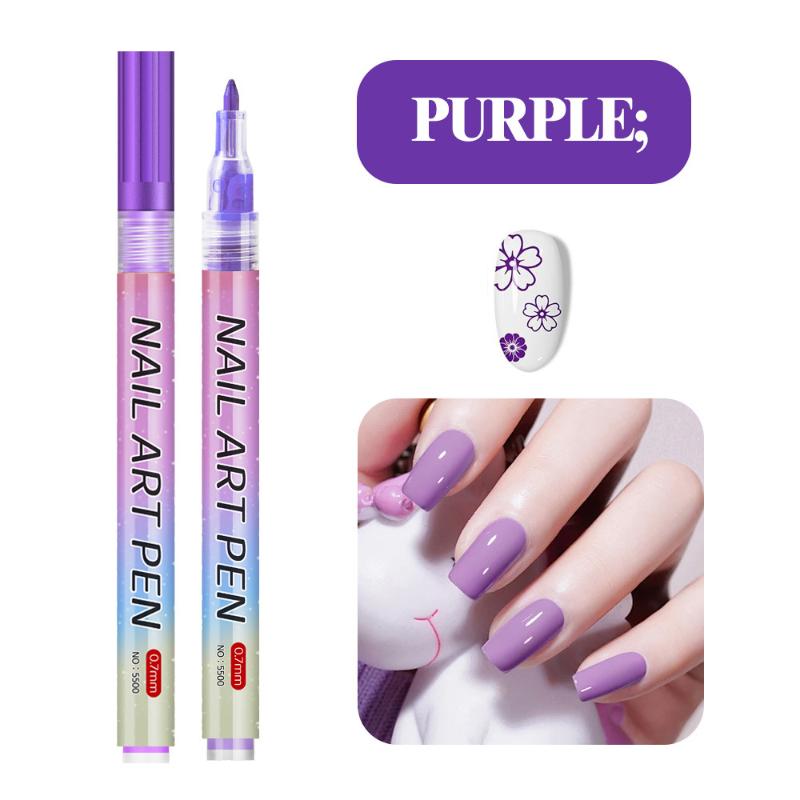 1/12Pc 3D Effect Nail Art Graffiti Pen Nail Tools DIY Colorful Nail Art Graffiti Pen Nail DIY Quick-drying Dot Flowers Liner Pen