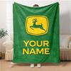 1pc John Deere Banner Blanket with Custom Name, Gift, for Men and Women, Soft Blanket, Good for Sofa Bed Couch Travel, Lightweight Flannel Blanket