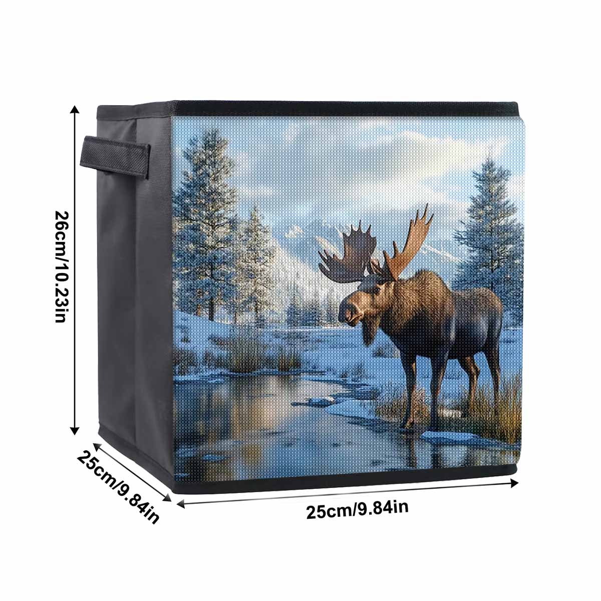 

A Deer Drinking Water 5D Diamond Painting Storage Basket Full Round Drill Mosaic Diamond Embroidery Cross Stitch Kits Home Decor Home Decor 25cmx25cm