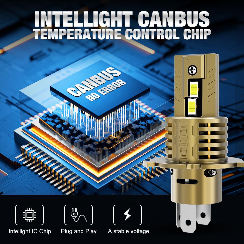 2Pcs 30000LM H4 LED Headlight Bulbs 9003 HB2 Led High Low Beam Motorcycle Headlamp Car Light 24pcs 3570 CSP Turbo Auto Moto Lamp 6500K 12V