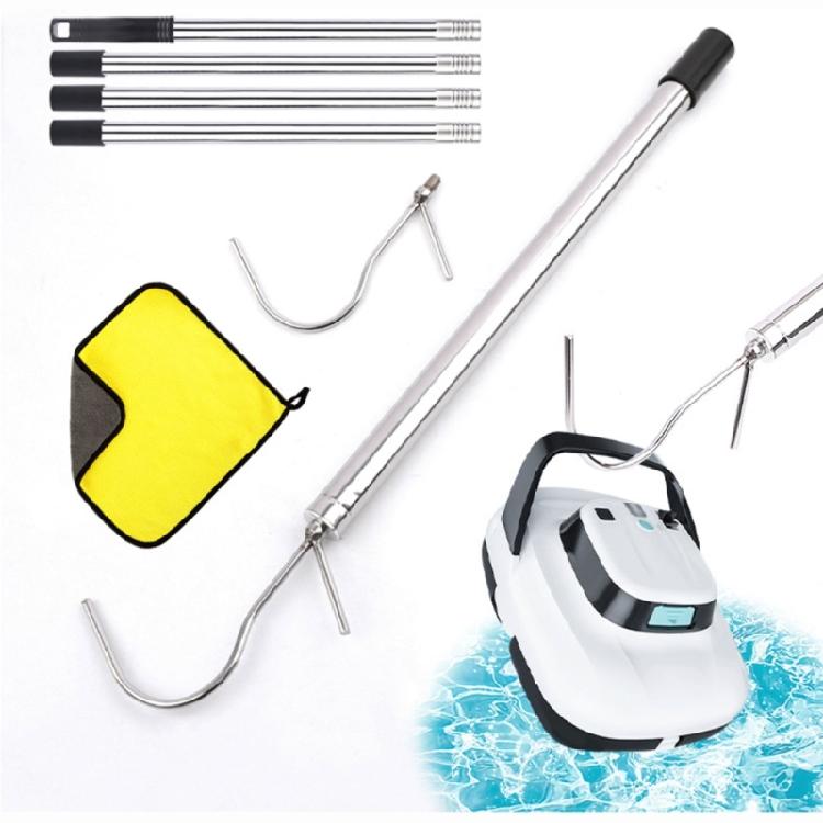 Flexible Swimming Pool Hook Device For Collecting Cleaners And Debris Constructed Of Durable Metal