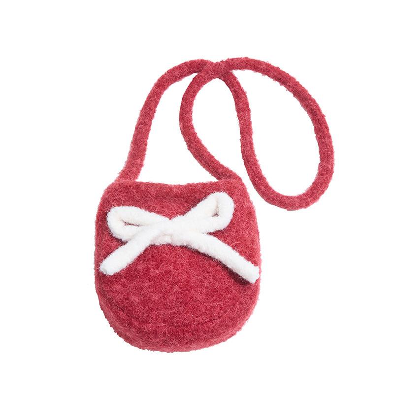 Plush Bow Shoulder Messenger Bag New Versatile Casual Fashion Shoulder Bag