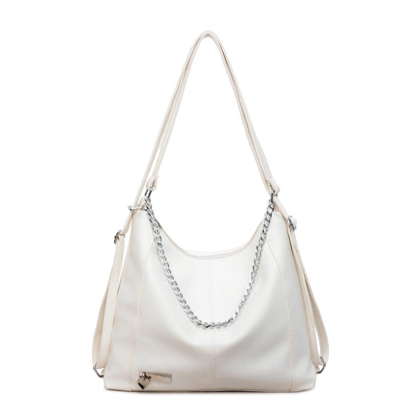 Fashionable Chain Decor Tote Bag Leather Crossbody Bag Multi-functional Backpack Suitable Travel for Daily Shopping Weekend Travel and Other Scenes