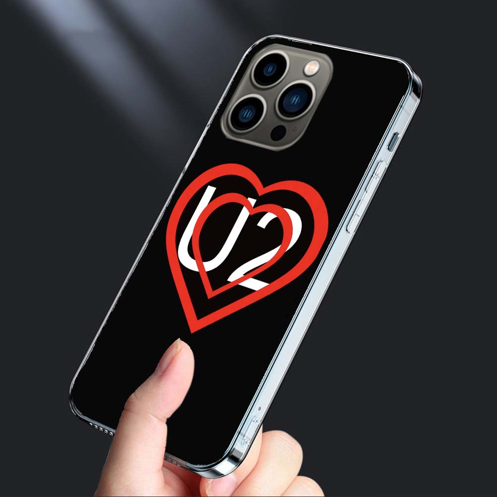 Band U2 Phone Case For Iphone 16E 15 Pro 14 Plus 17E 16 17 Pro Max Air 11 12 13 Mini Shockproof Capa Cute Cover TPU Clear