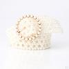 Bling Pearls Waist Belt Faux Pearl Beaded Buckle Elegant Bridal Chain Girls Dress Sash Elastic