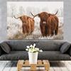 Amazing Portrait of Scottish Highland Cow Wall Pictures Canvas Painting Animal Posters Prints Living Room Home Decor