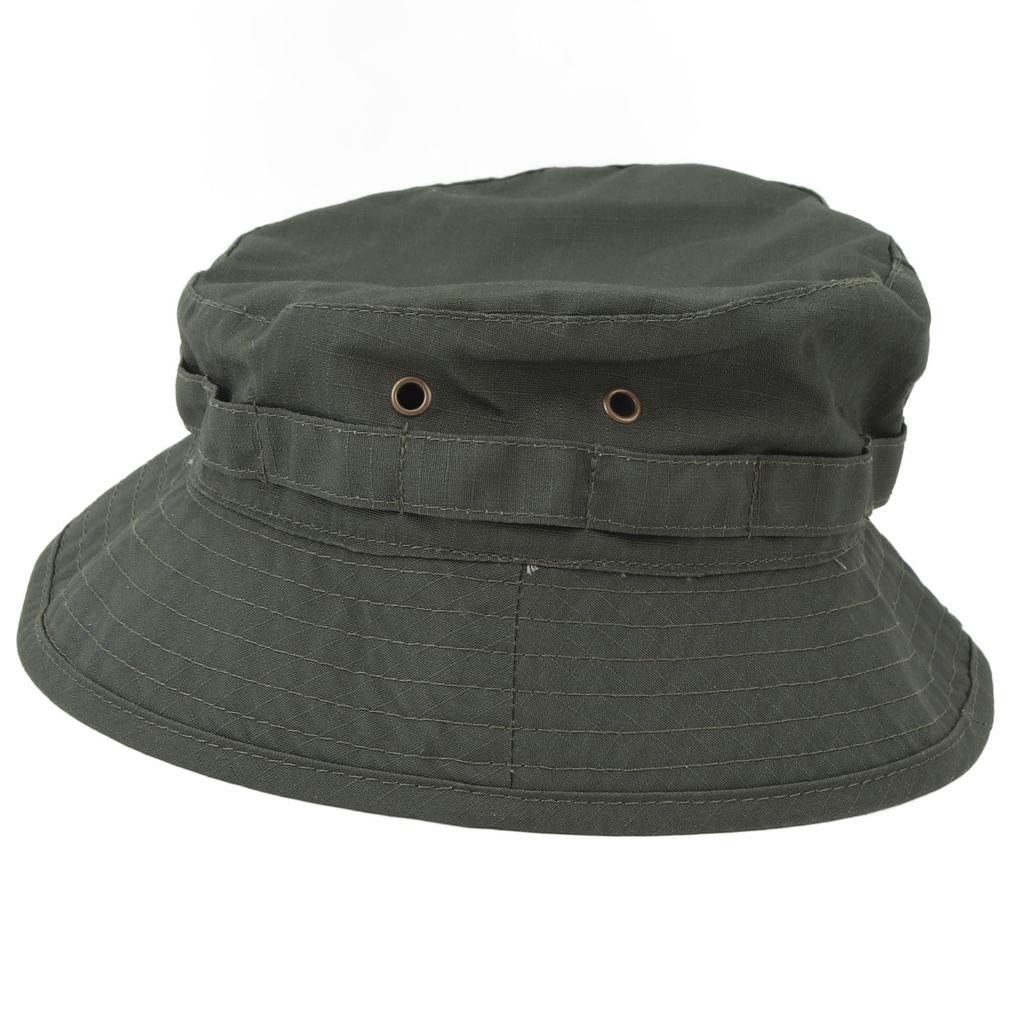 Boonie Hat with Adjustable Buckle Short Brim Waterproof Oxford Fabric Bucket Hat for Fishing Trips Jungle Army Green