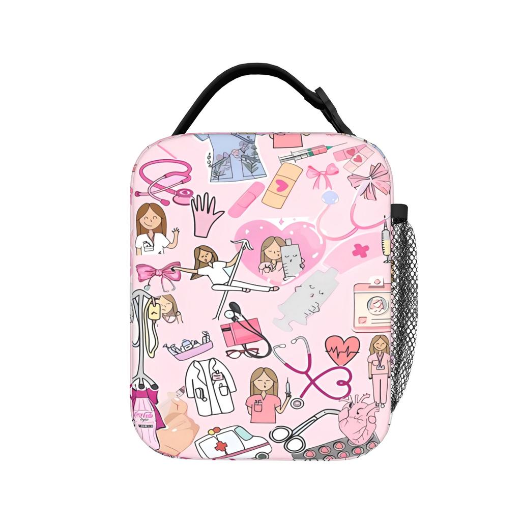 Custom Enfermera En Apuros Doctor Nurse Medical Lunch Bag Women Thermal Cooler Insulated Lunch Boxes for Kids School Children