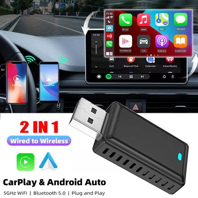 Adaptor automat Android Carplay cu fir cu fir 2 ÎN 1 AI Box pentru stereo auto OEM Plug and Play Smart Link pentru telefoane Android IOS