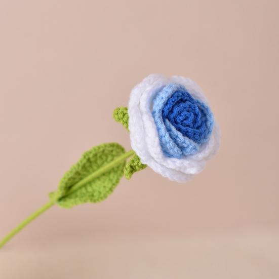 Simulated Flowers Handmade Scented Crochet Fake Flower with Steel Wire