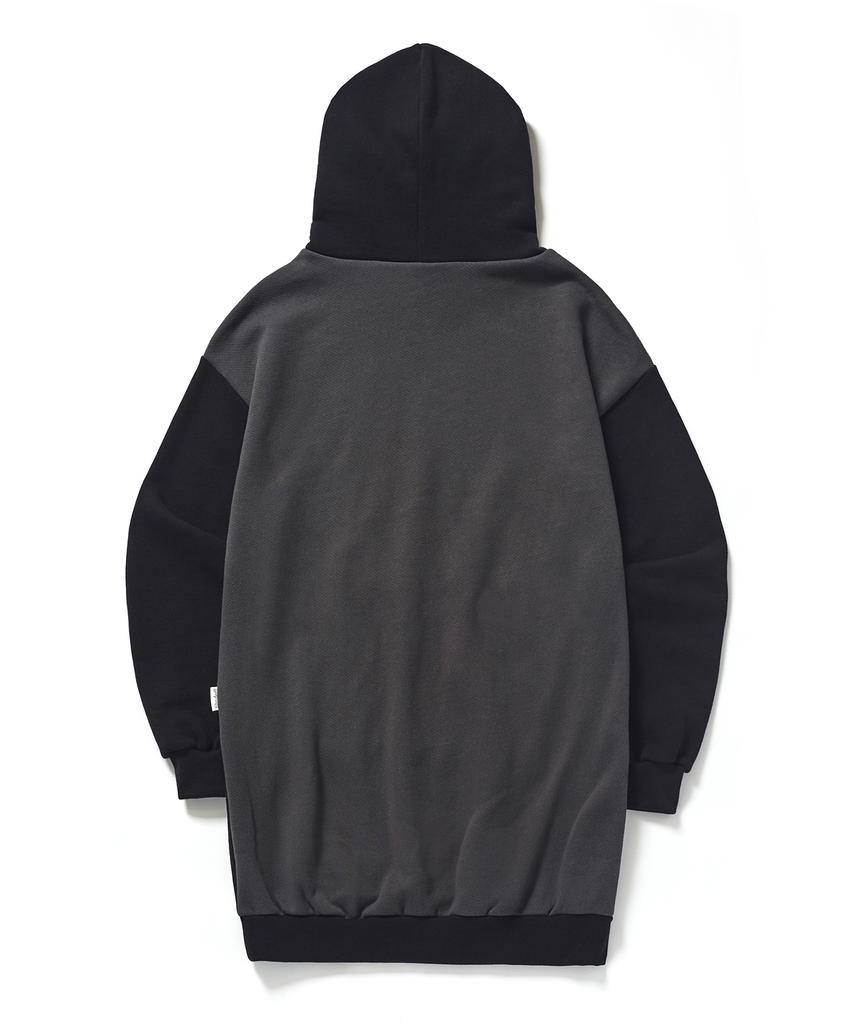 Between A And B Soft Warm Hooded Dress [Black]
